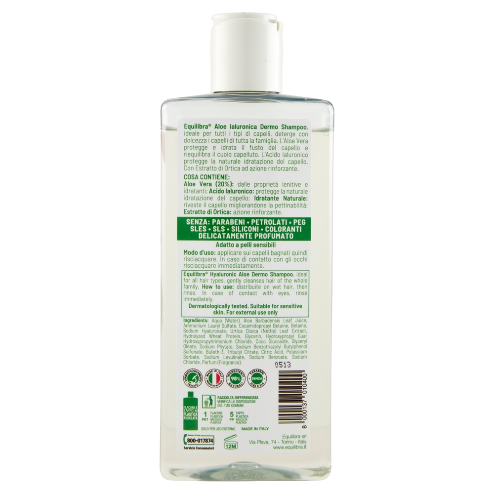 equilibra Aloe Ialuronica Dermo Shampoo Idratante 265 ml